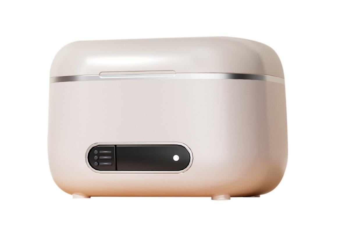 Ultrasonic Retainer Cleaner Machine 50kHz Ultrasonic Dentures Cleaner for Night Guards Braces Aligner Toothbrush Jewelry and More - Beige