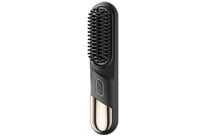 Portable Cordless Heated Straightening Brush for Travel Cordless Hair Straightener Brush Comb Straightener for Women -Black