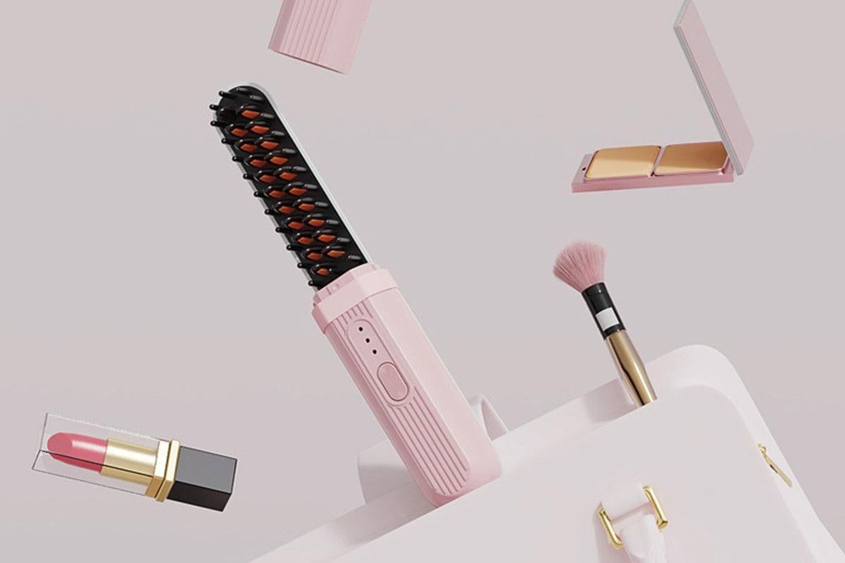 Hair Straightening Comb Negative Ion Heated Straightener Brush Curler