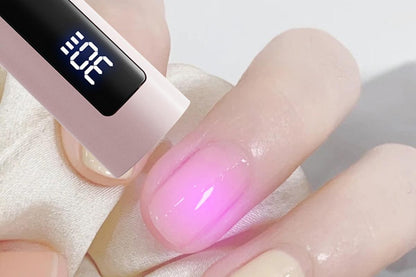 Portable Touch Nail Lamp - Cordless Mini LED Gel Curing UV Light with Timer - Pink