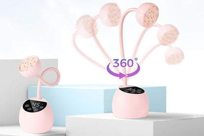 UV LED Nail Lamp Mini Cordless Gel Dryer With Adjustable Gooseneck For Gel Nails - Pink