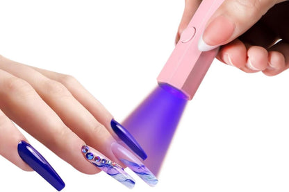 Handheld UV Nail Lamp Portable Gel Nail Dryer for Home Salon Use - Pink