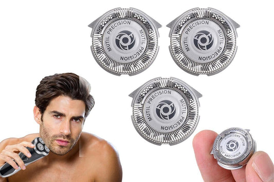 Replacement shaver blade heads set of 3, stainless circular cutters