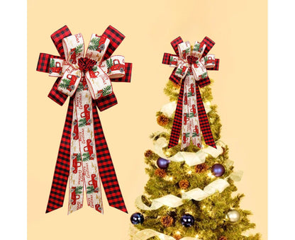 Buffalo Plaid Bow Pendant-Red Black