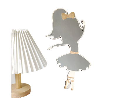 Ballet Girl Wall Mirror-Natural