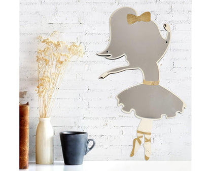 Ballet Girl Wall Mirror-Natural