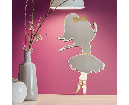 Ballet Girl Wall Mirror-Natural