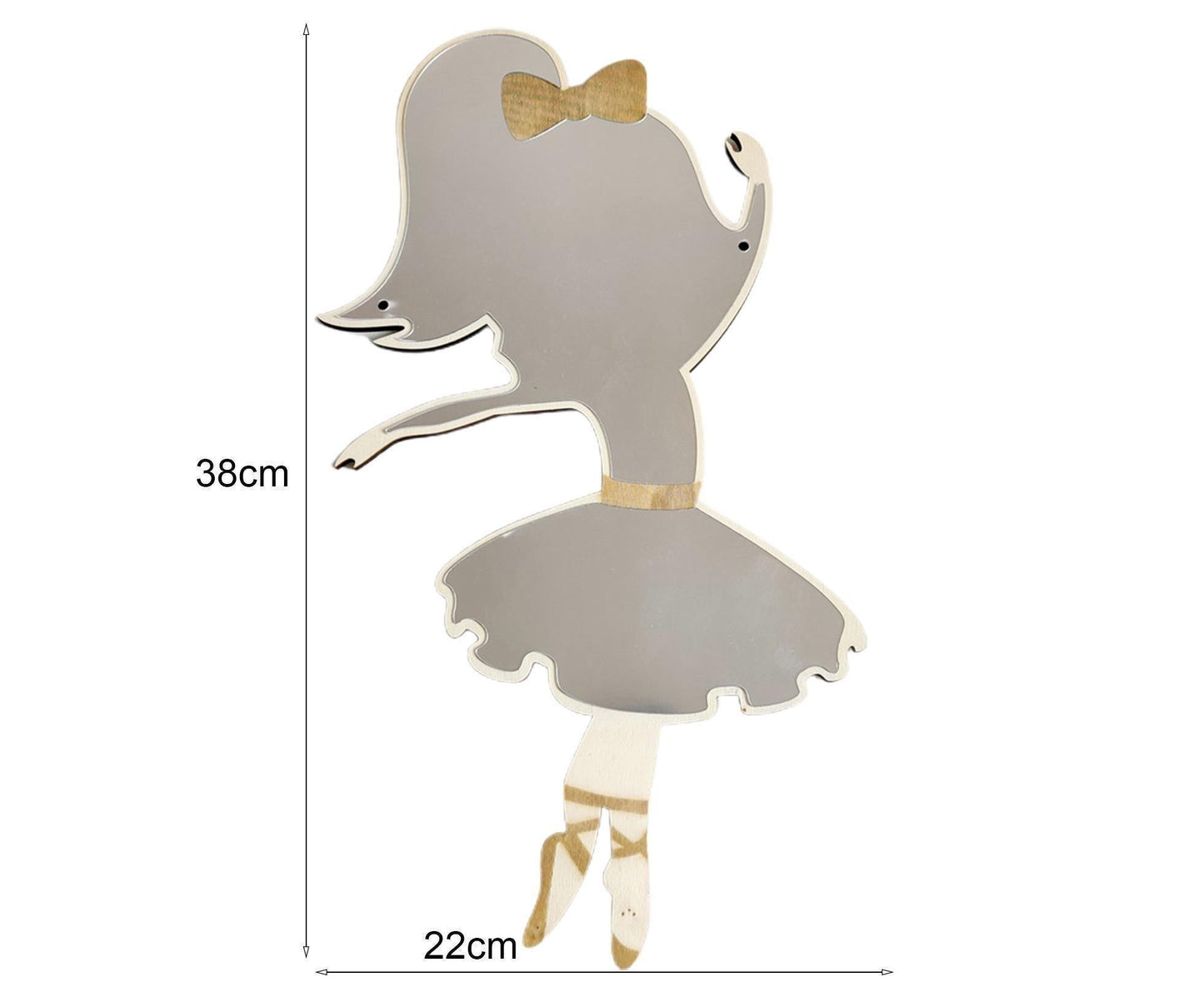 Ballet Girl Wall Mirror-Natural
