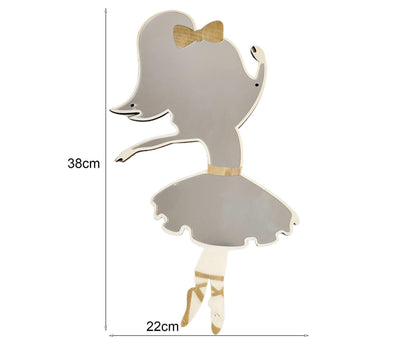 Ballet Girl Wall Mirror-Natural