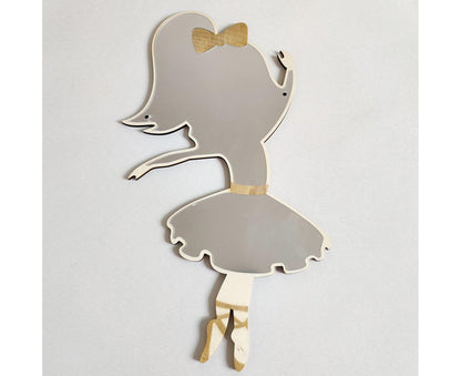 Ballet Girl Wall Mirror-Natural