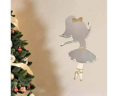 Ballet Girl Wall Mirror-Natural
