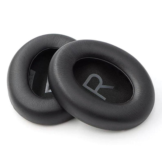 Black replacement ear cushion pads with oval opening and L side marking