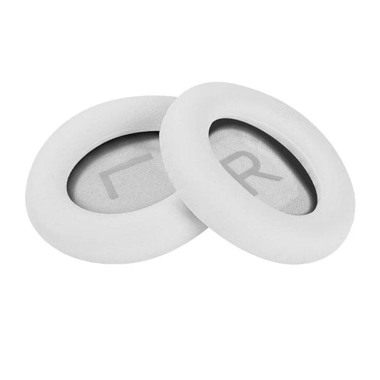 Pair of replacement cushion ear pads, white, with L/R marked mesh center