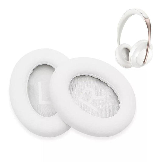 Pair of replacement cushion ear pads, white, with soft oval cushion and mesh insets
