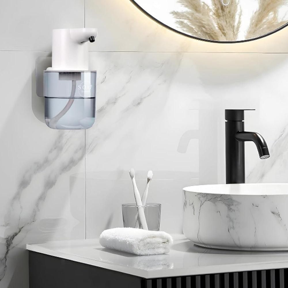 Touchless Automatic Electric Foaming Soap Dispenser 4-Level Adjustable Rechargeable Soap Dispenser White