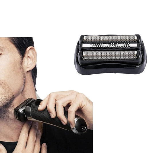 Replacement shaver foil head with black housing and perforated foil screens