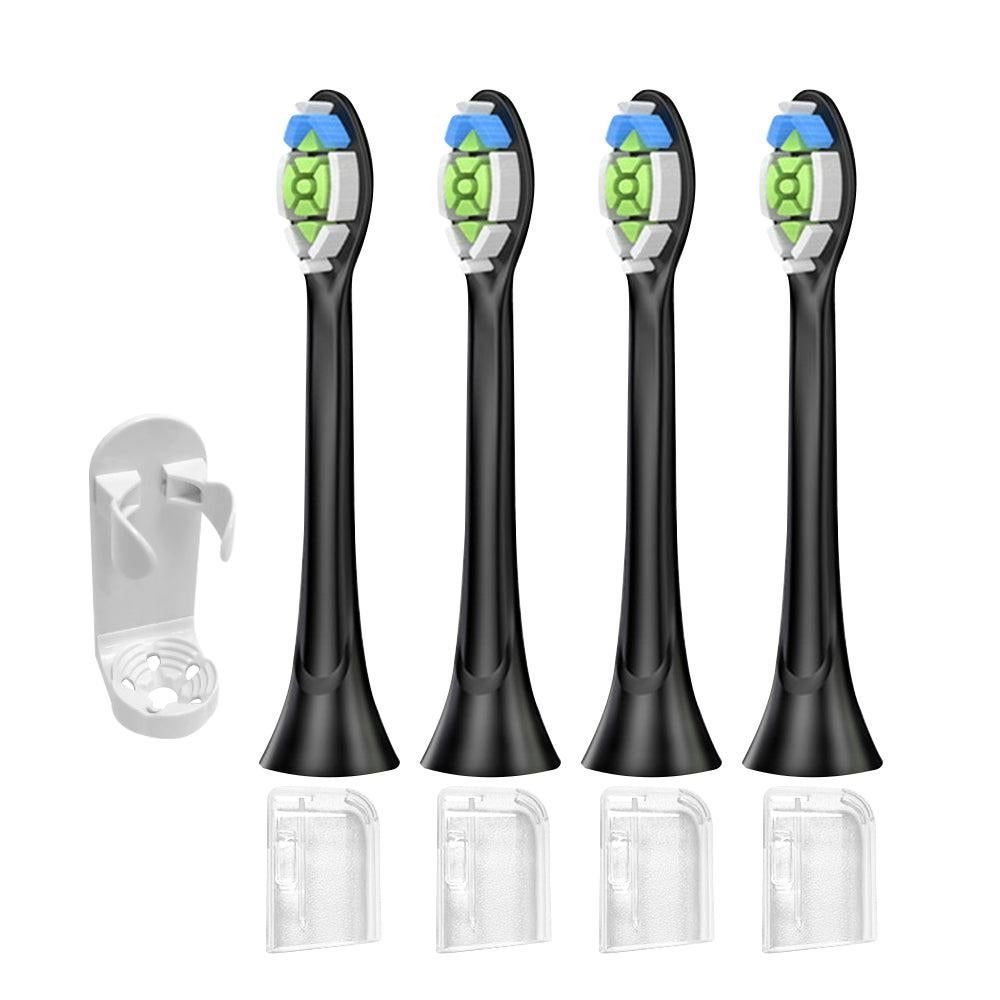 4Pcs Electric Toothbrush Replacement Heads Compatible with Philips HX3/HX6/HX9 Series Black