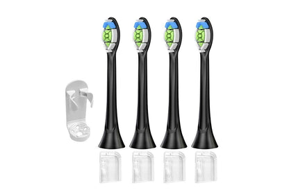 4Pcs Electric Toothbrush Replacement Heads Compatible with Philips HX3/HX6/HX9 Series Black