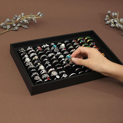 100 Slots Jewelry Ring Display Organizer Tray Case