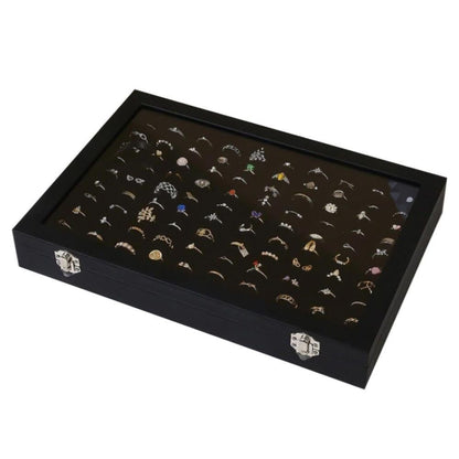 100 Slots Jewelry Ring Display Organizer Tray Case
