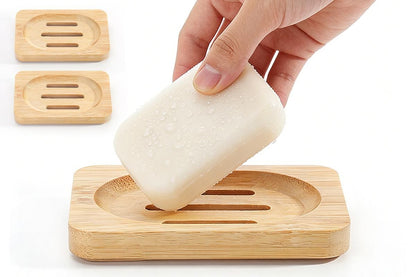 2PCS Wood Soap Dish Storage Soap Holder Soap Tray For Home Bathroom
