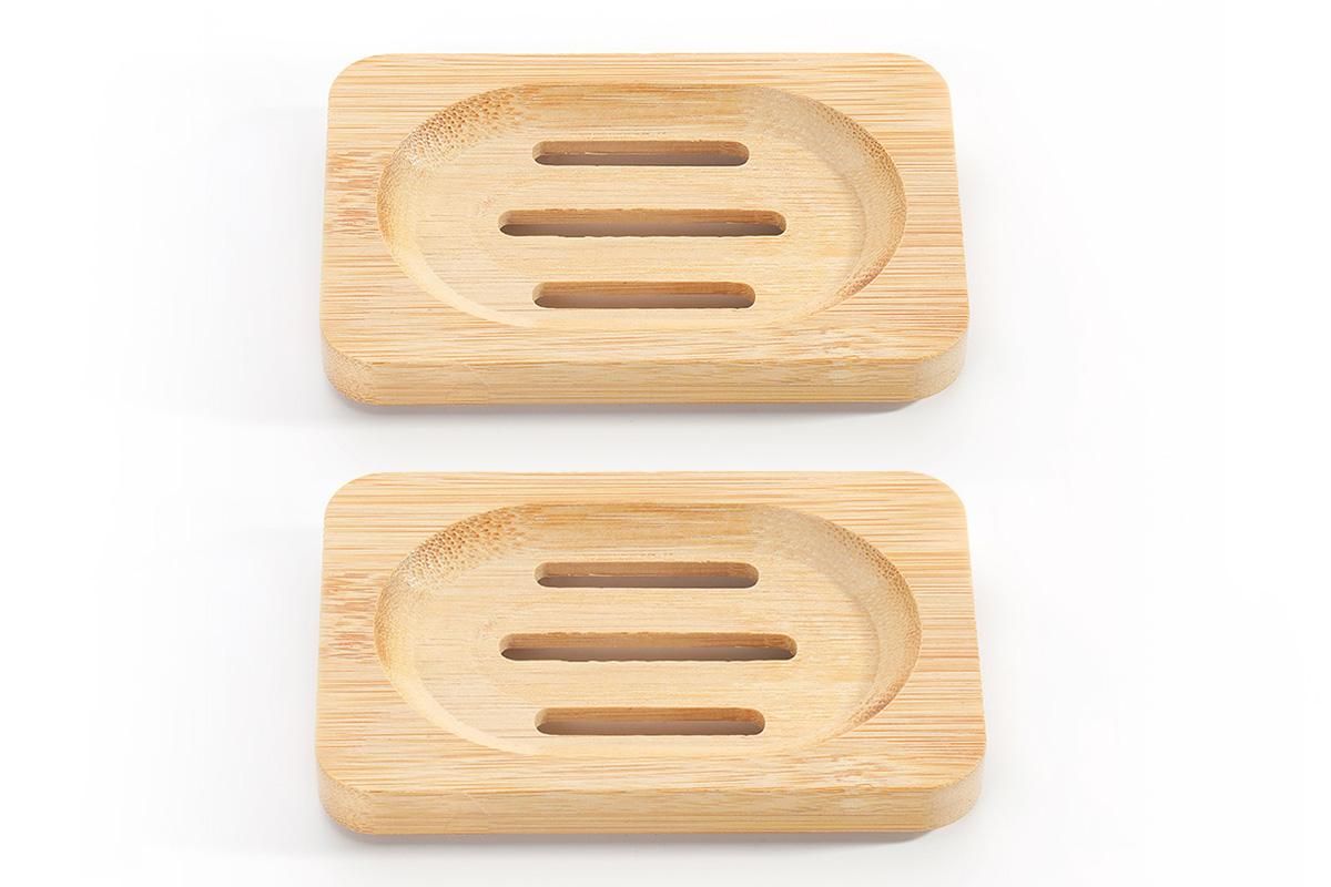 2PCS Wood Soap Dish Storage Soap Holder Soap Tray For Home Bathroom