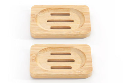 2PCS Wood Soap Dish Storage Soap Holder Soap Tray For Home Bathroom