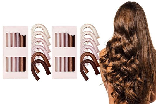 12-piece heatless hair curler set, multicolor fabric rollers with clips