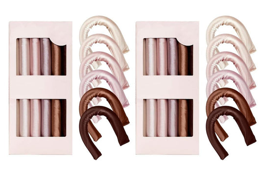 12-piece heatless hair curler set, multicolor foam curlers on display cards