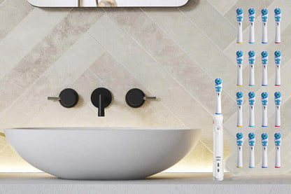 16 Piece Best Double Clean Replacement Brush Heads Compatible With Oral-B