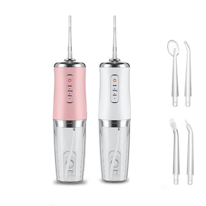2pcs Water Dental Flosser Electric Water Cordless Cordless Teeth Cleaner for Home Travel -White and Pink