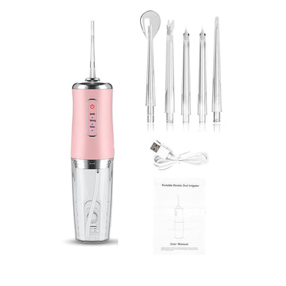 2pcs Water Dental Flosser Electric Water Cordless Cordless Teeth Cleaner for Home Travel -White and Pink