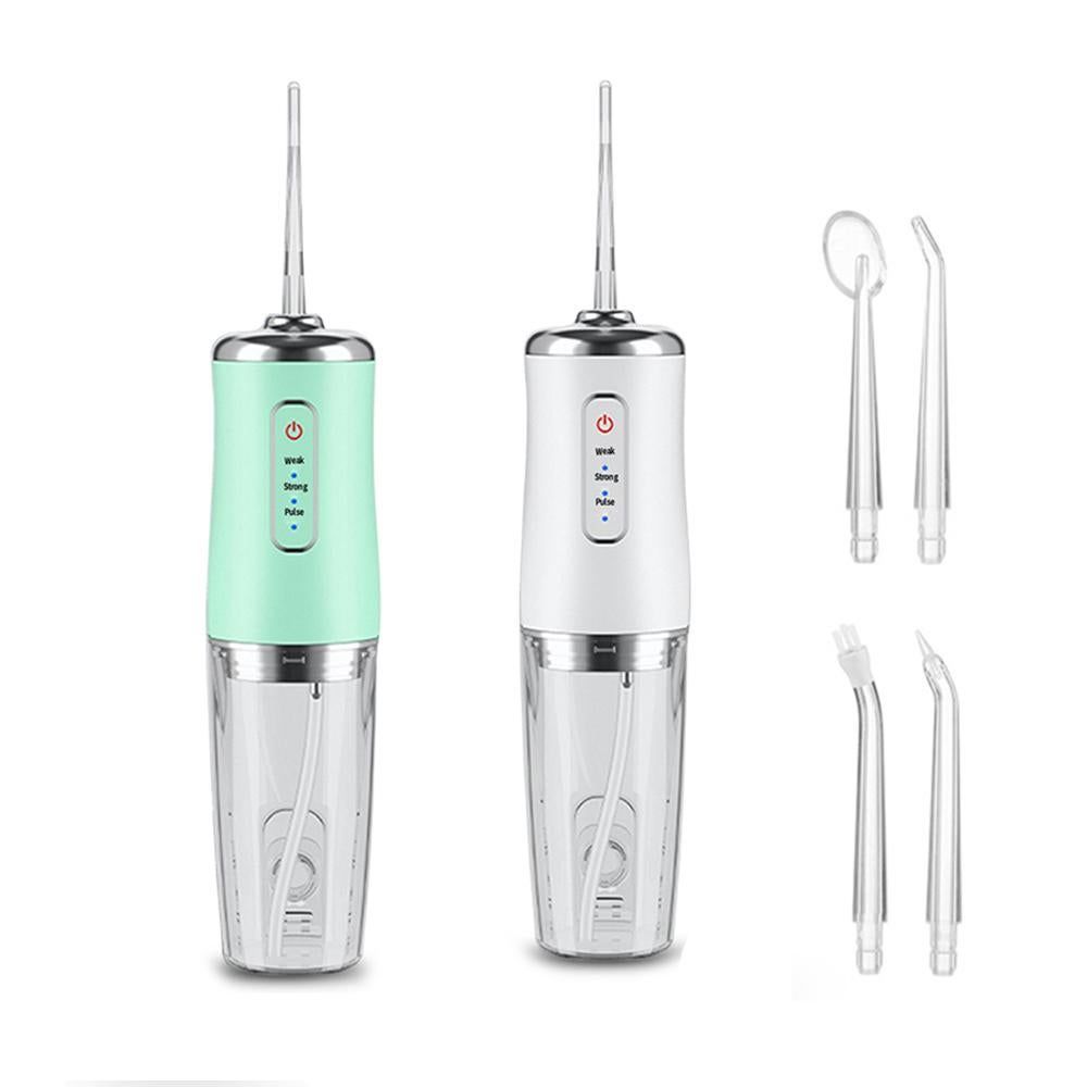 2pcs Water Dental Flosser Electric Water Cordless Cordless Teeth Cleaner for Home Travel -White and Pink
