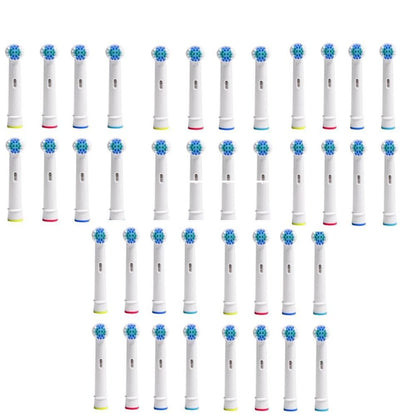 40pcs 3D Whitening Replacement Brush Heads Compatible with Oral-B Toothbrush