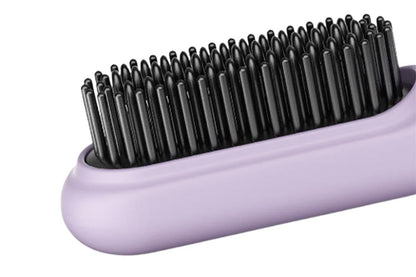 Cordless Hair Straightener Brush Mini Hot Comb for Women Anti-Scald Protection -Purple