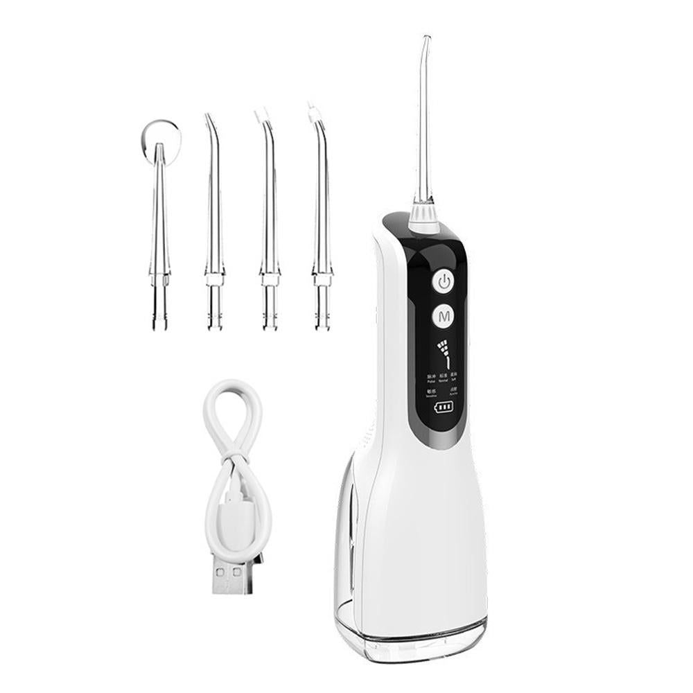 Cordless Water Flosser Teeth Cleaner 300ML Dental Flosser with 4 Jet Tips -Green
