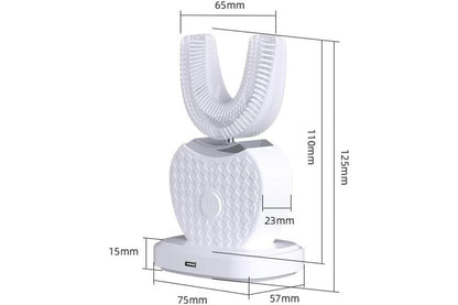 U-Shaped Electric Toothbrush 360-degree Sonic Cleaning Tooth Brush for Adults-white