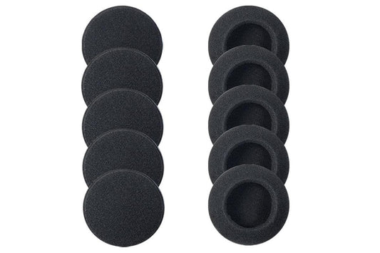Two sets of black foam headphone ear pads with oval outer and inner opening