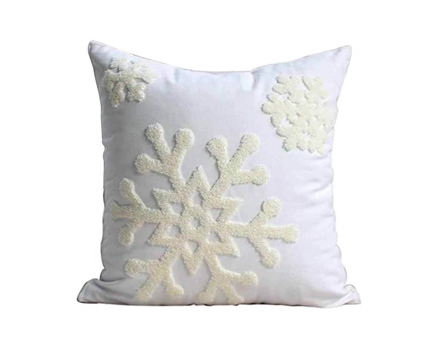 Pillowcase Invisible Zipper Snowflake-Beige