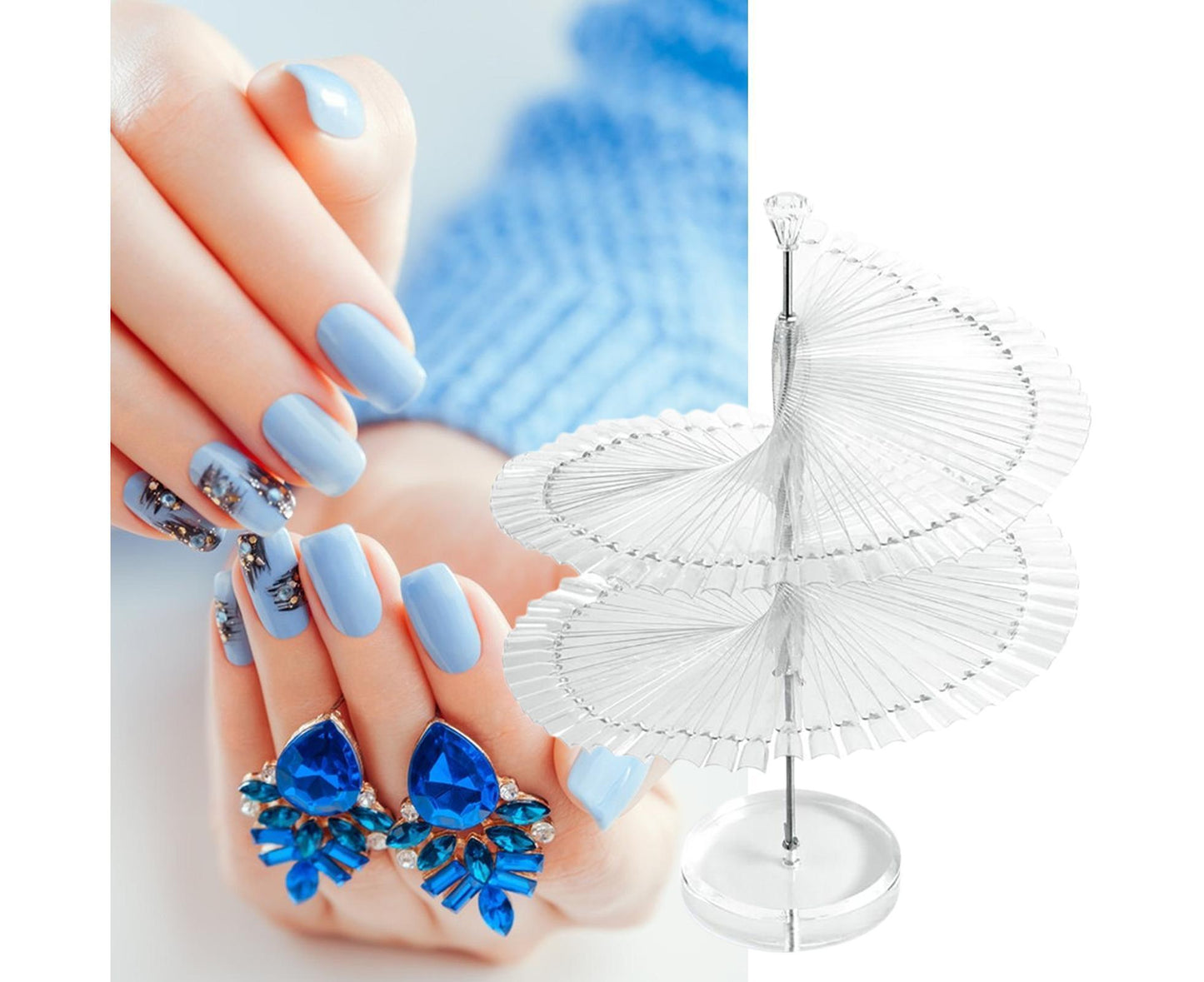 Gel Polish Display Stand Smooth Edge Reusable-Transparent