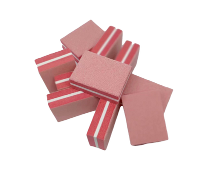 50Pcs / Bag Nail File Mini Multi-function Sponge Manicure Tools Buffer Blocks for Nail-Darkpink