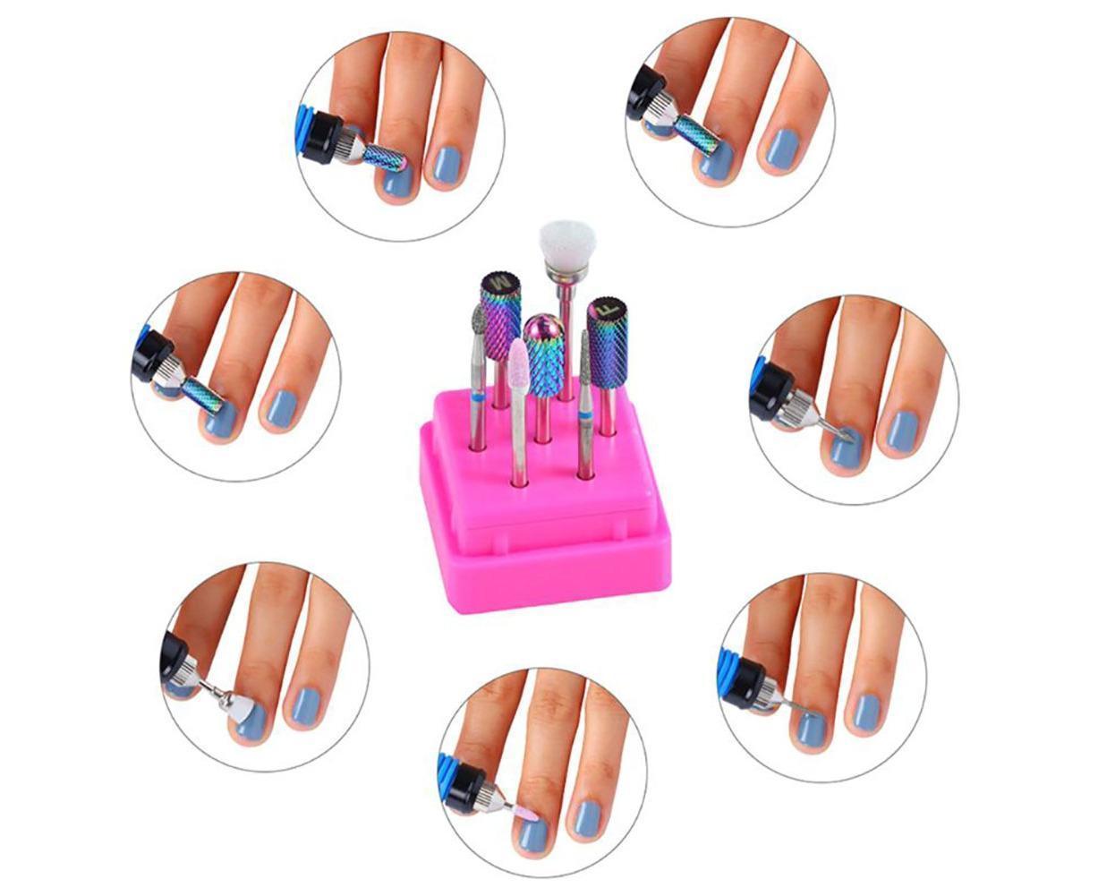 7Pcs Tungsten Steel Ceramics Remove Gel Polish Manicure Pedicure Nail Drill Bits-9#