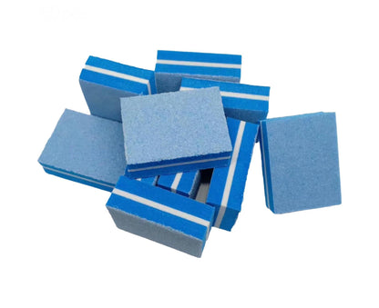 50Pcs / Bag Nail File Mini Multi-function Sponge Manicure Tools Buffer Blocks for Nail-Blue