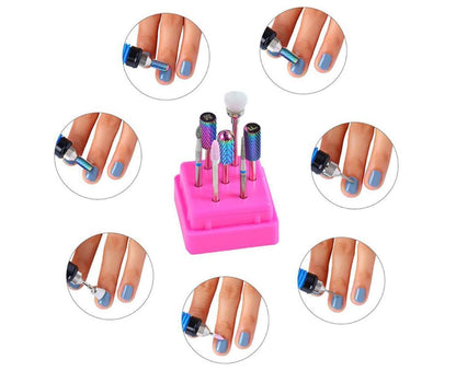 7Pcs Tungsten Steel Ceramics Remove Gel Polish Manicure Pedicure Nail Drill Bits-2#