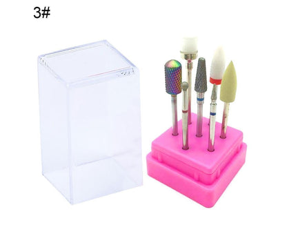 7Pcs Tungsten Steel Ceramics Remove Gel Polish Manicure Pedicure Nail Drill Bits-7#