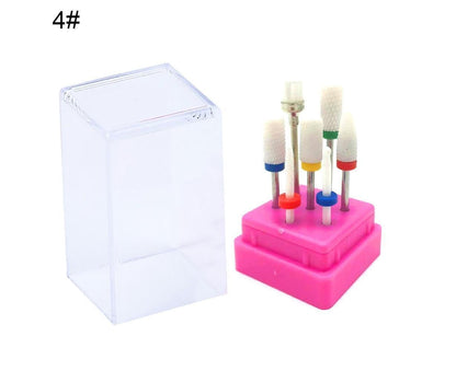 7Pcs Tungsten Steel Ceramics Remove Gel Polish Manicure Pedicure Nail Drill Bits-7#