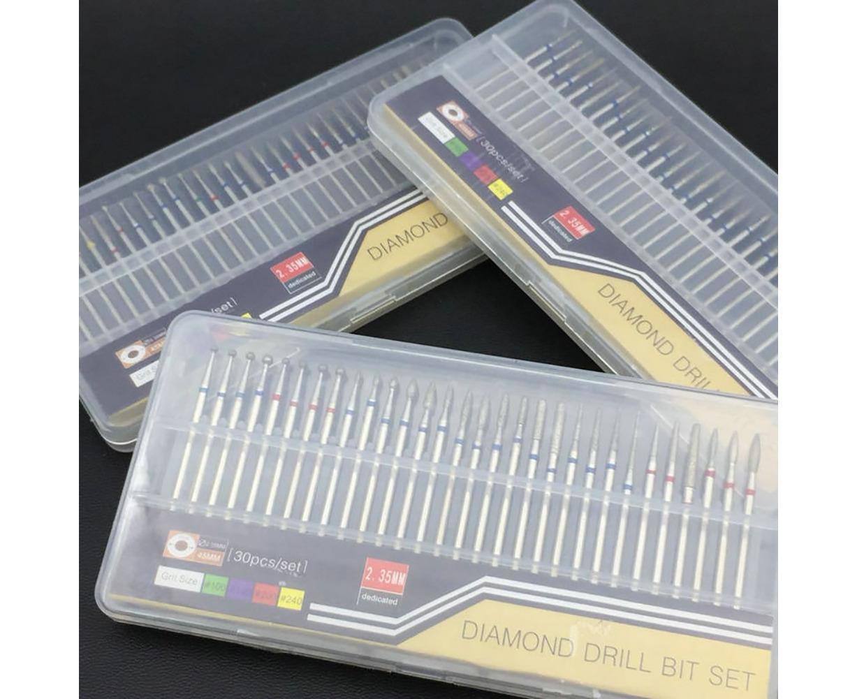 30Pcs Tungsten Steel Nail Drill Bits Manicure Pedicure Gel Polish Removal Tool-C