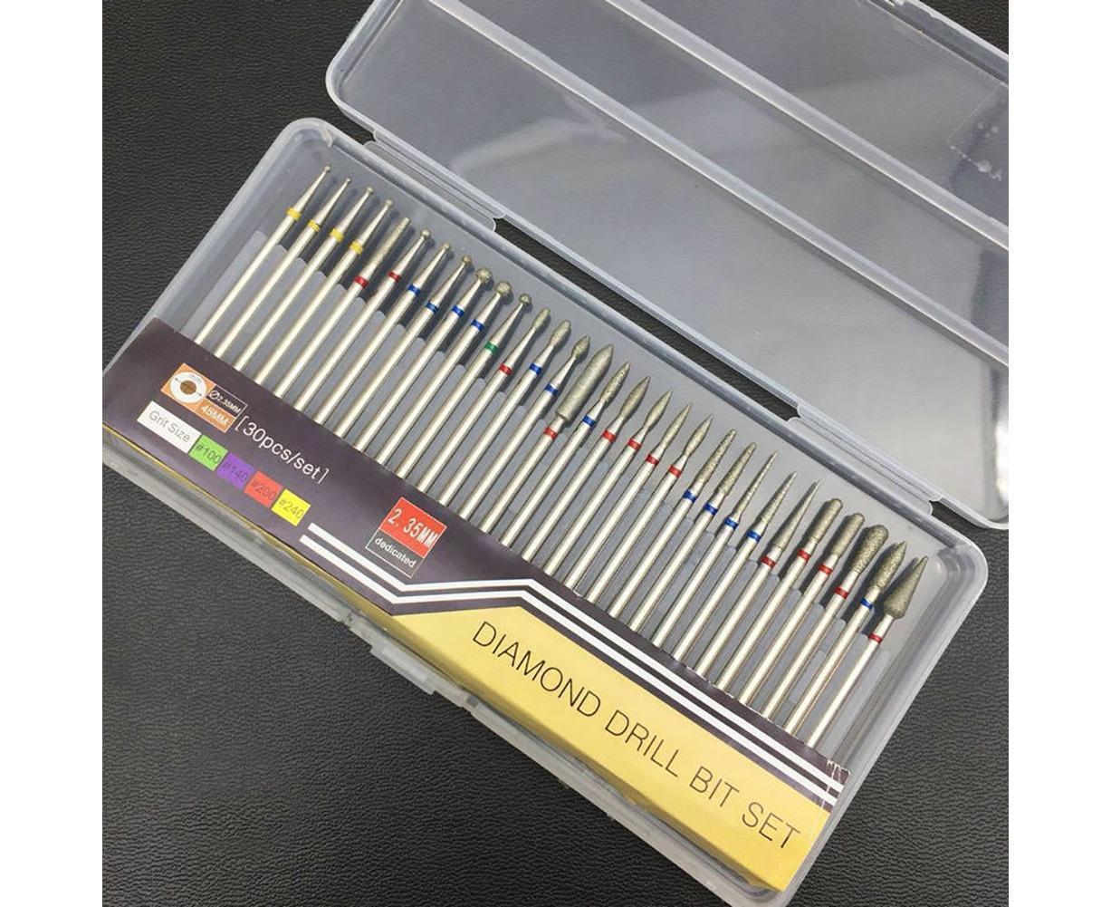 30Pcs Tungsten Steel Nail Drill Bits Manicure Pedicure Gel Polish Removal Tool-C