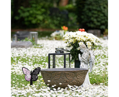 Cemetery Insert Beech Butterfly Stake - Pink