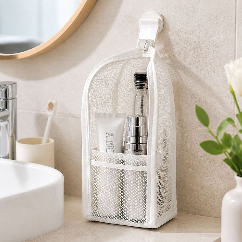 Stand-Up Breathable Mesh Toiletry Organizer, Multifunctional Waterproof Travel Cosmetic Bag, Travel Cosmetic Bag - Gray